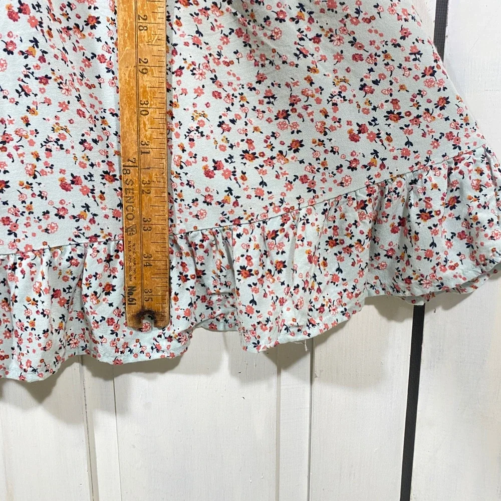 AUW Floral Babydoll Mini Dress Puff Sleeve Pastel Cottagecore Boho Smocked 1X - Picture 7 of 9